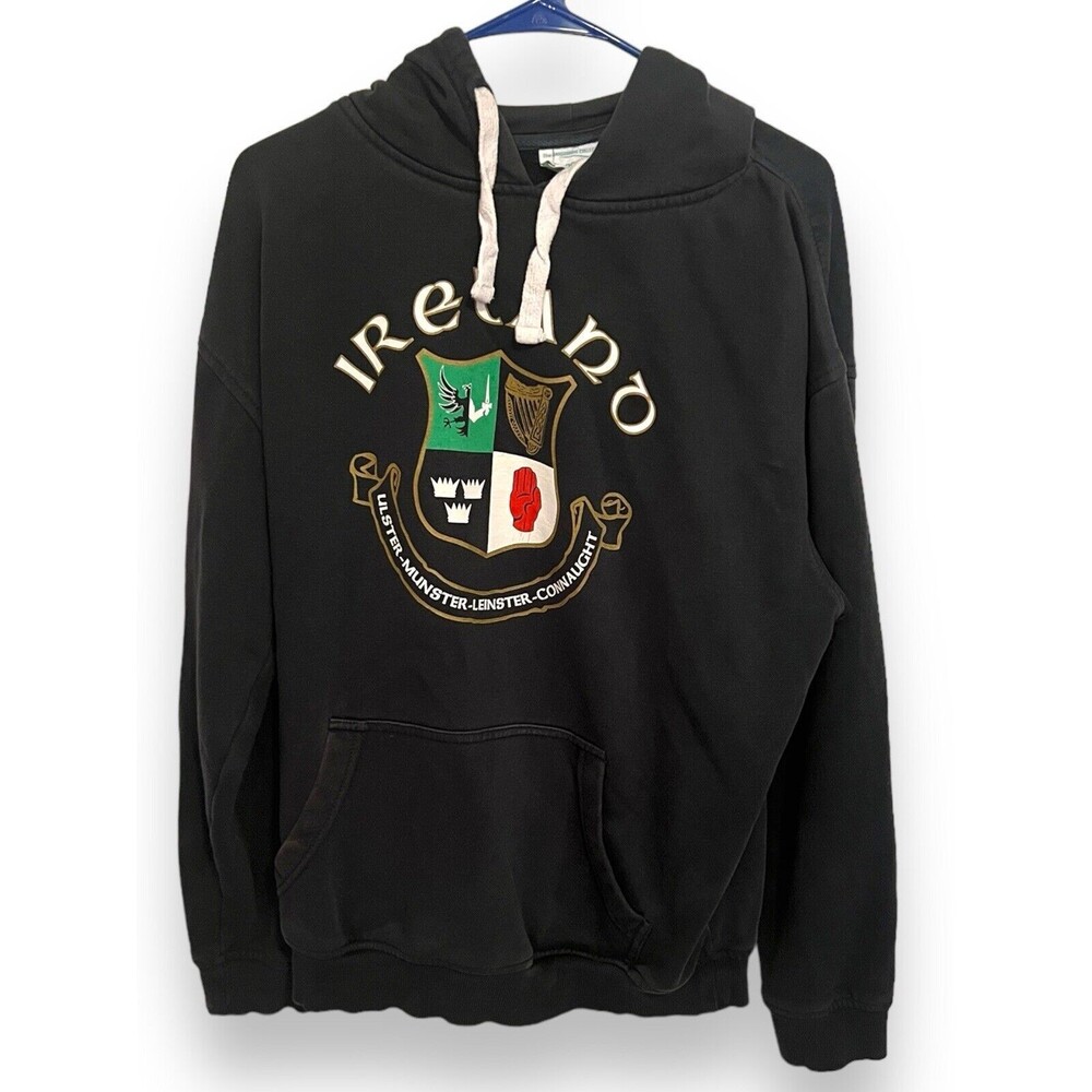 Ireland Hoodie Blue Shield Crest Logo Graphic Lansdowne Sweatshirt Eire Large
